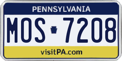 PA license plate MOS7208