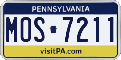 PA license plate MOS7211