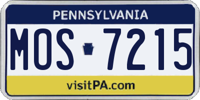 PA license plate MOS7215