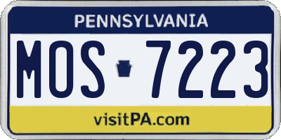 PA license plate MOS7223