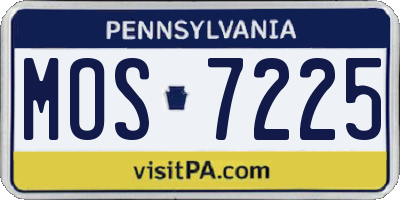 PA license plate MOS7225