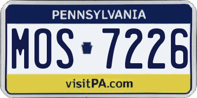 PA license plate MOS7226