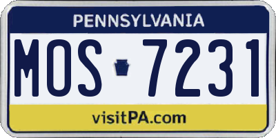 PA license plate MOS7231