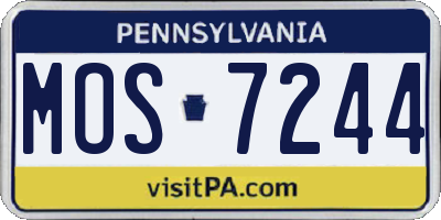 PA license plate MOS7244