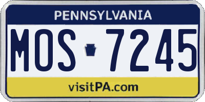 PA license plate MOS7245