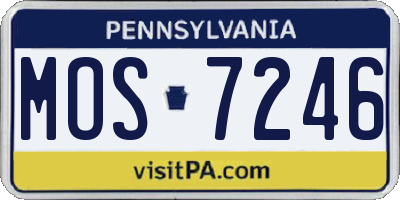 PA license plate MOS7246