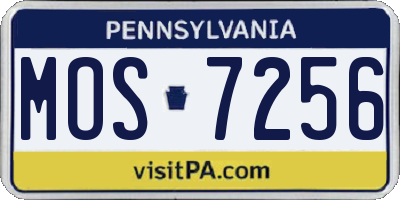 PA license plate MOS7256