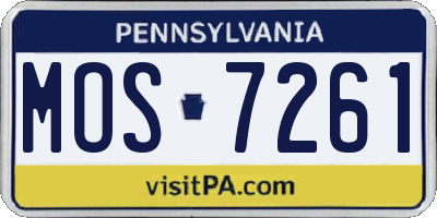 PA license plate MOS7261