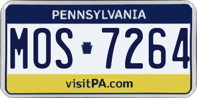 PA license plate MOS7264