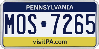 PA license plate MOS7265
