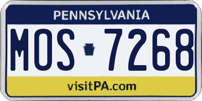 PA license plate MOS7268