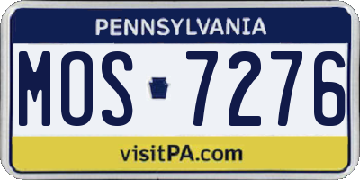 PA license plate MOS7276
