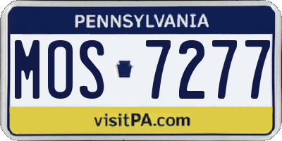 PA license plate MOS7277