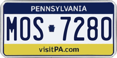 PA license plate MOS7280