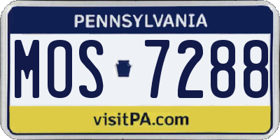 PA license plate MOS7288