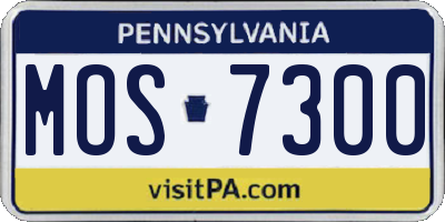PA license plate MOS7300