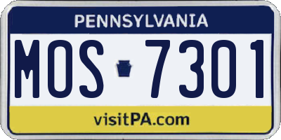 PA license plate MOS7301