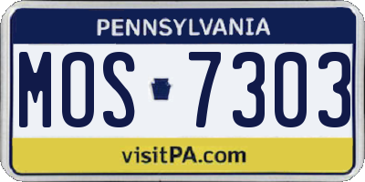 PA license plate MOS7303