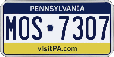 PA license plate MOS7307