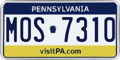 PA license plate MOS7310