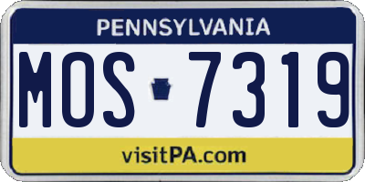 PA license plate MOS7319
