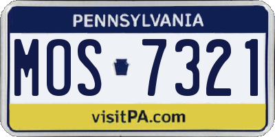 PA license plate MOS7321