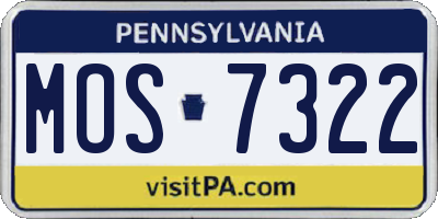 PA license plate MOS7322