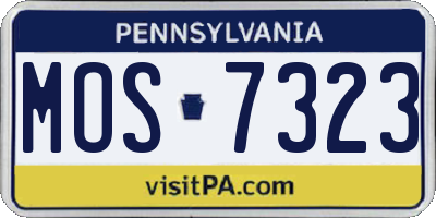 PA license plate MOS7323