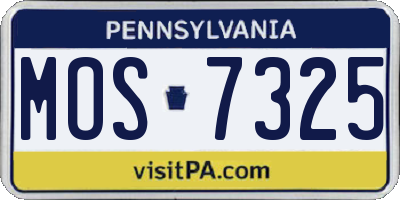 PA license plate MOS7325