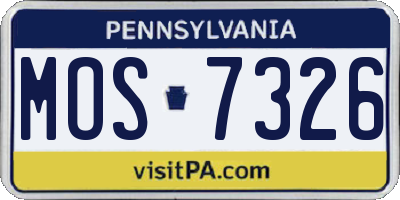 PA license plate MOS7326