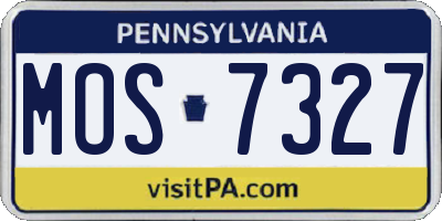 PA license plate MOS7327