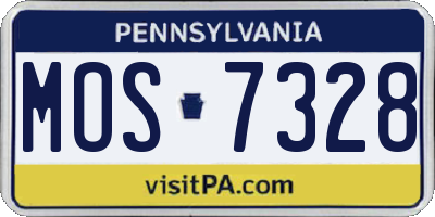 PA license plate MOS7328