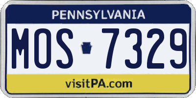 PA license plate MOS7329