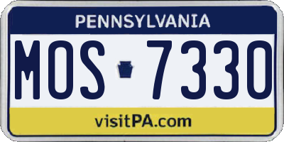 PA license plate MOS7330