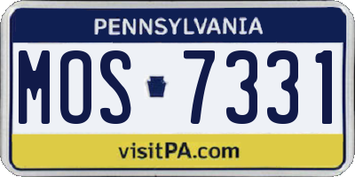 PA license plate MOS7331
