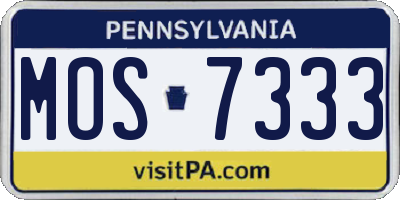 PA license plate MOS7333