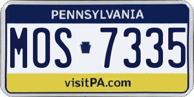 PA license plate MOS7335