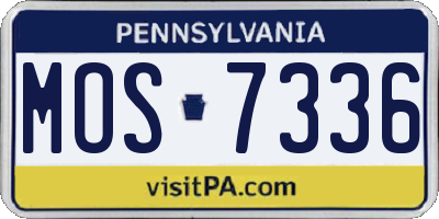 PA license plate MOS7336