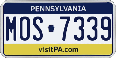 PA license plate MOS7339