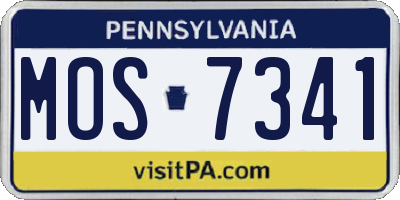 PA license plate MOS7341