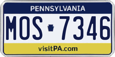 PA license plate MOS7346