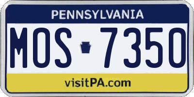 PA license plate MOS7350