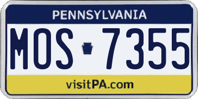 PA license plate MOS7355