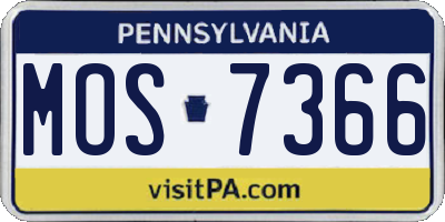 PA license plate MOS7366