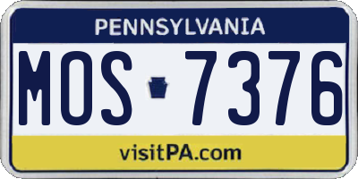 PA license plate MOS7376