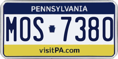 PA license plate MOS7380