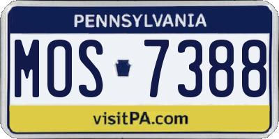 PA license plate MOS7388