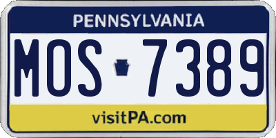 PA license plate MOS7389