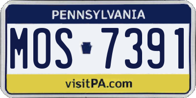 PA license plate MOS7391