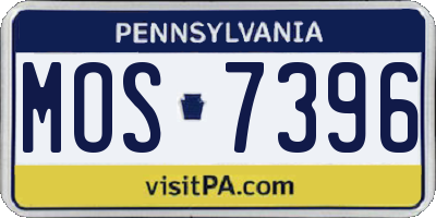 PA license plate MOS7396